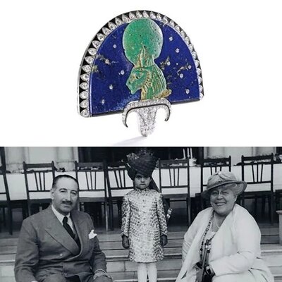 Cartier London Egyptian Revival Brooch