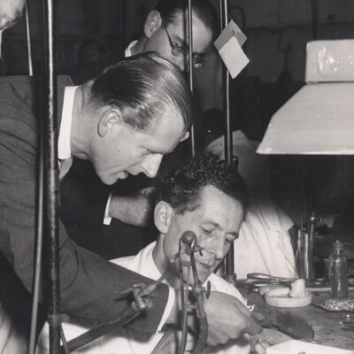 Prince Philip visiting English Art Works