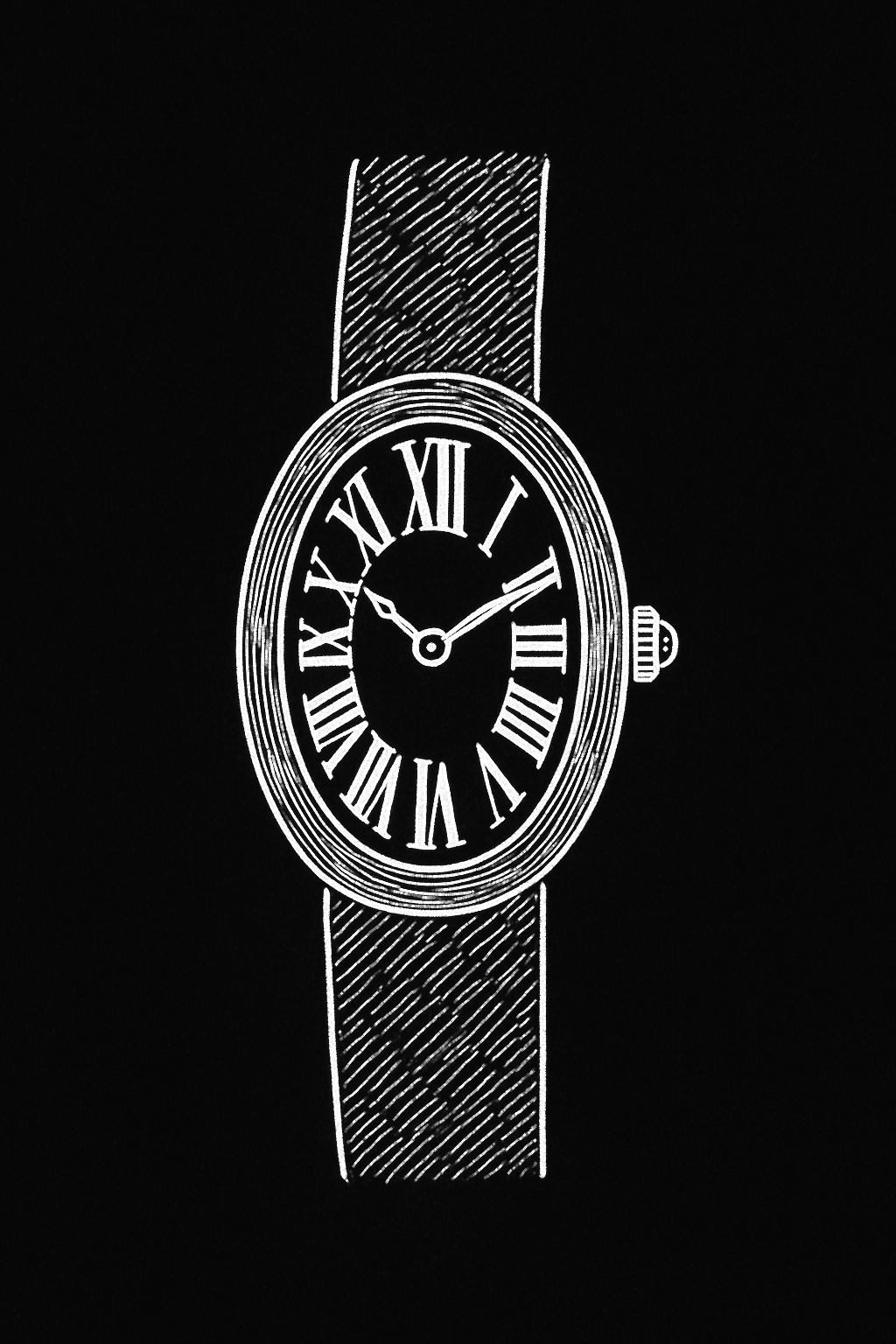 Blueprint illustration of Cartier baignoire