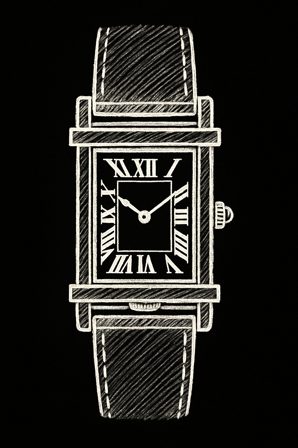 Cartier Basculante wristwatch, showing the inner case tilted within its fixed outer frame