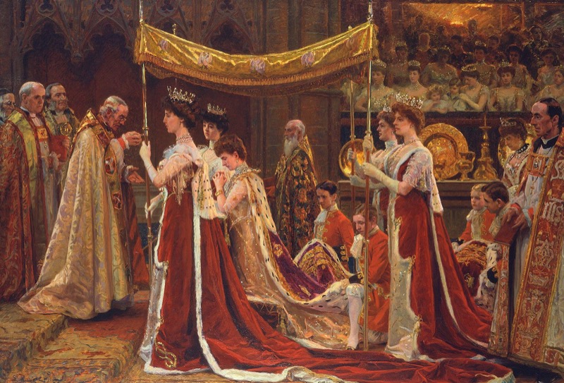 The Anointing of Queen Alexandra at the Coronation of Edward VII, Westminster Abbey, 9 August 1902, by Laurits Tuxen
