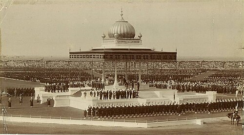 The Delhi Durbar, 12 December 1911, with King George V and Queen Mary
