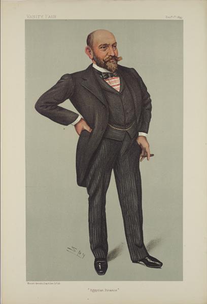 Sir Ernest Cassel, caricature by Leslie Ward ('Spy') for Vanity Fair, 1899