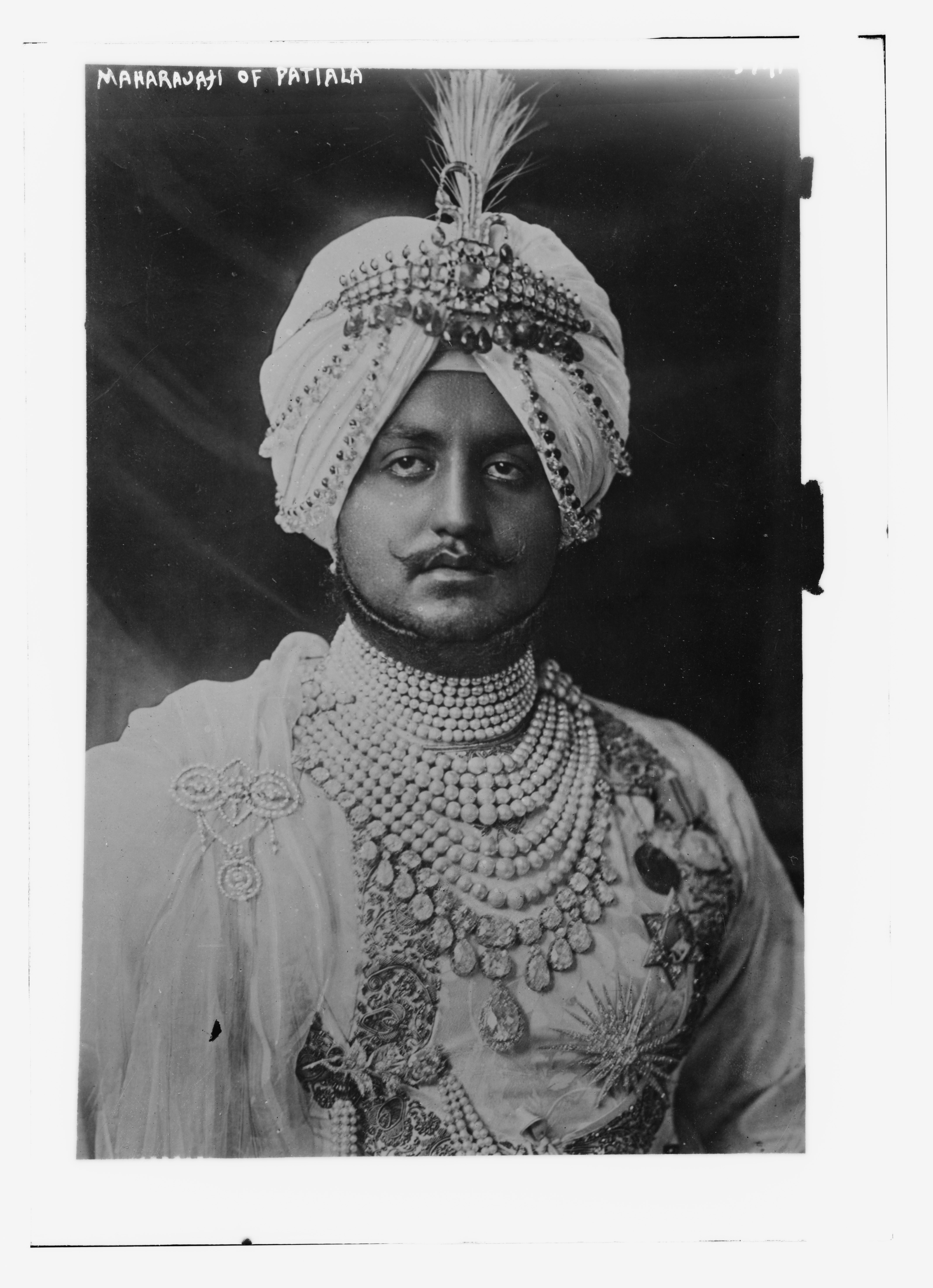 Bhupinder Singh, Maharaja of Patiala, in full regalia, Bain News Service, 1915