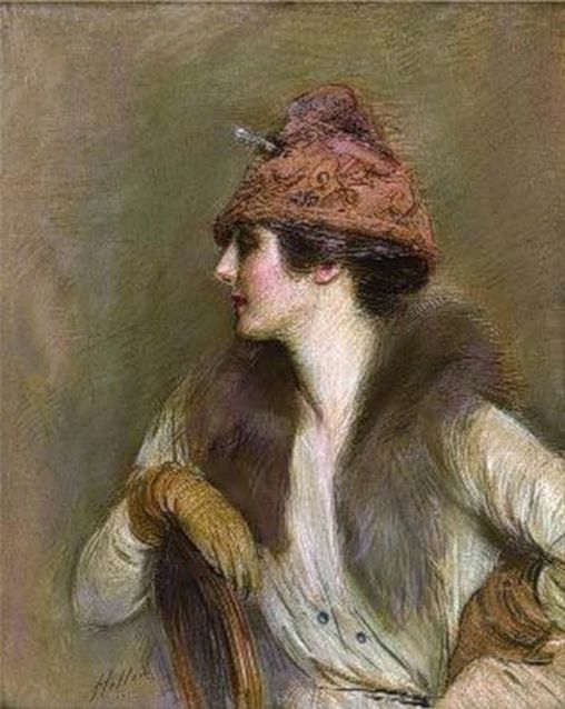Jeanne Toussaint, pastel portrait by Paul César Helleu, c.1913