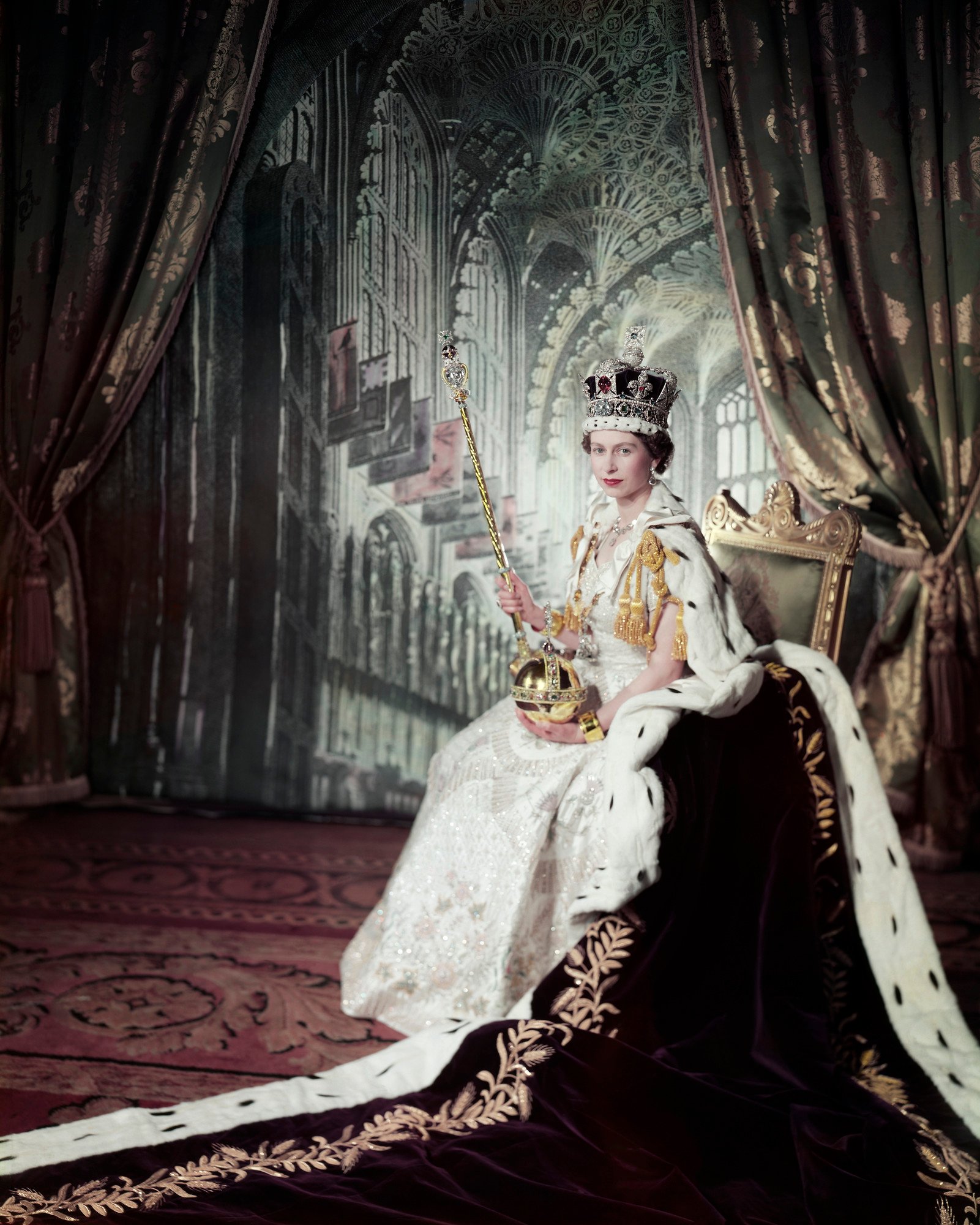 Queen Elizabeth II on her Coronation Day, 2 June 1953